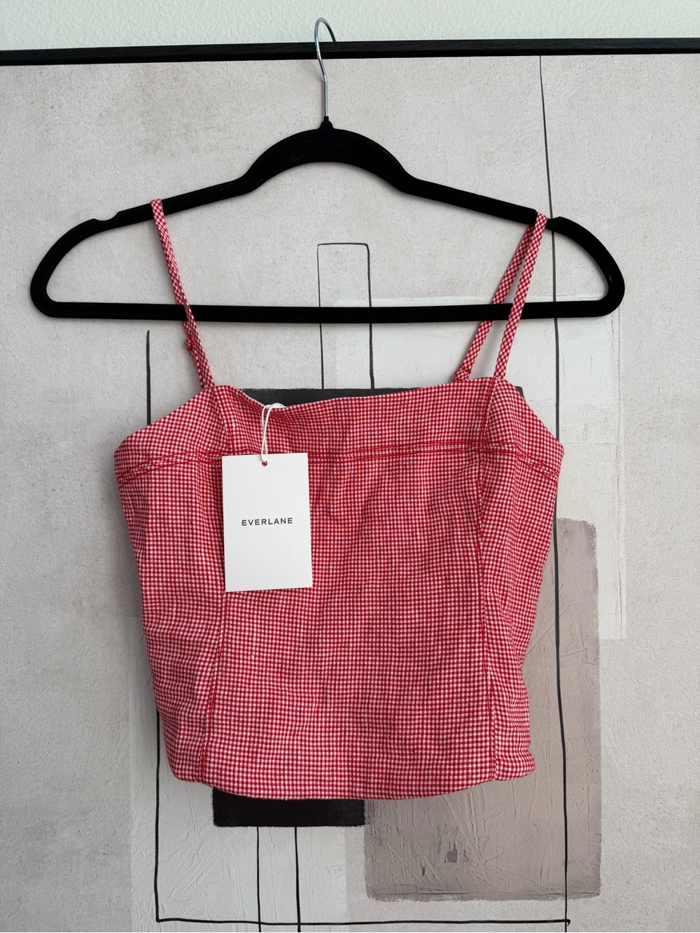 Everlane Red Gingham Square-Neck Cami